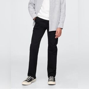 GAP Kids Size 18 True Black Uniform Straight-Fit Stretch Khakis.